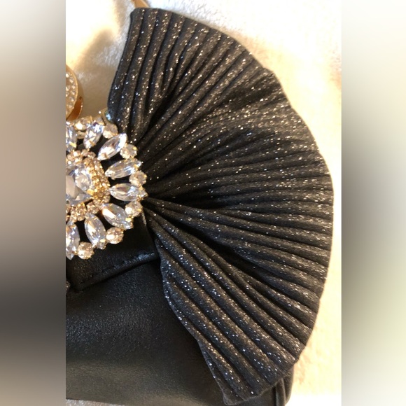 Glamorous Black Crossbody Bag with Crystal Accents - Picture 3 of 15